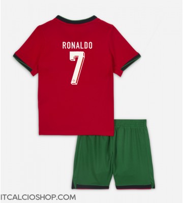 Portogallo Cristiano Ronaldo #7 Prima Maglia Bambino Europei 2024 Manica Corta (+ Pantaloni corti)